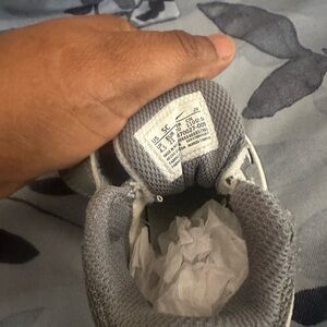 Nike Kids Gray Mesh Sneakers with White Accents